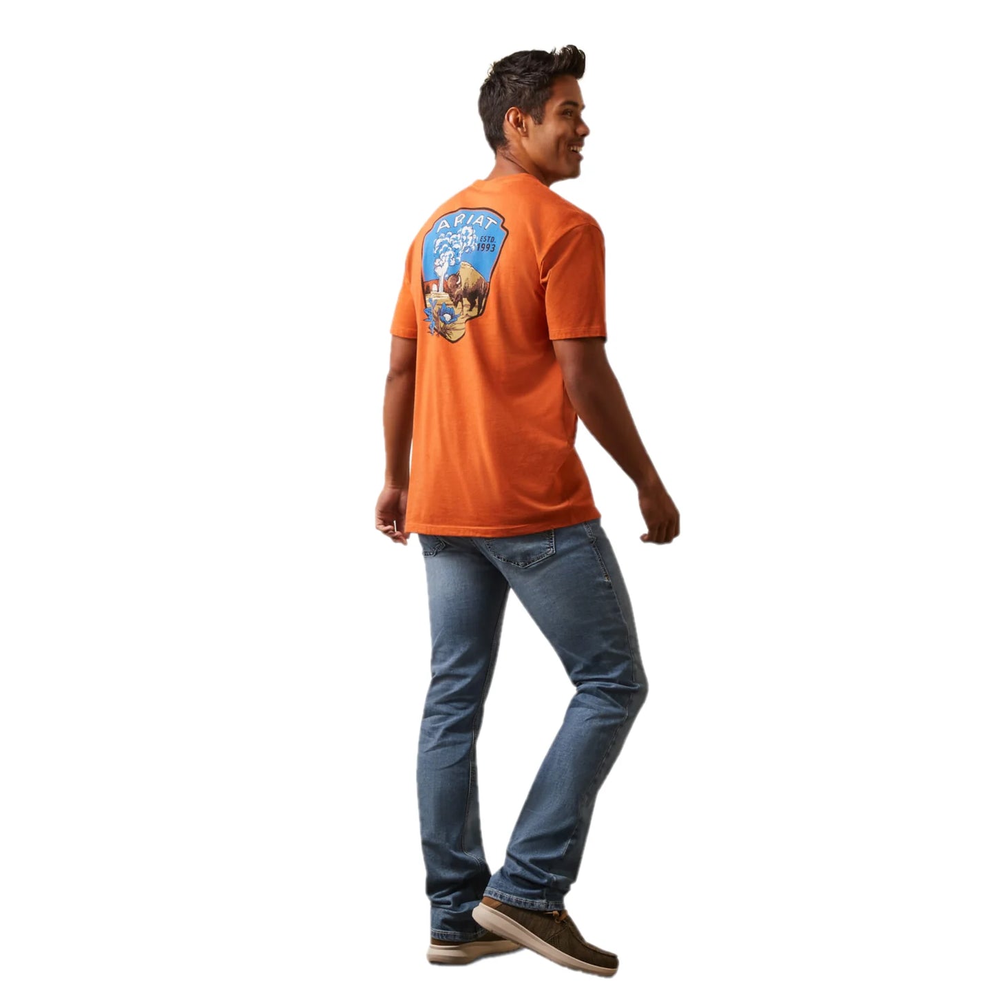 Camisa Ariat Men's Old Faithful Adobe Heather Graphic T-Shirt