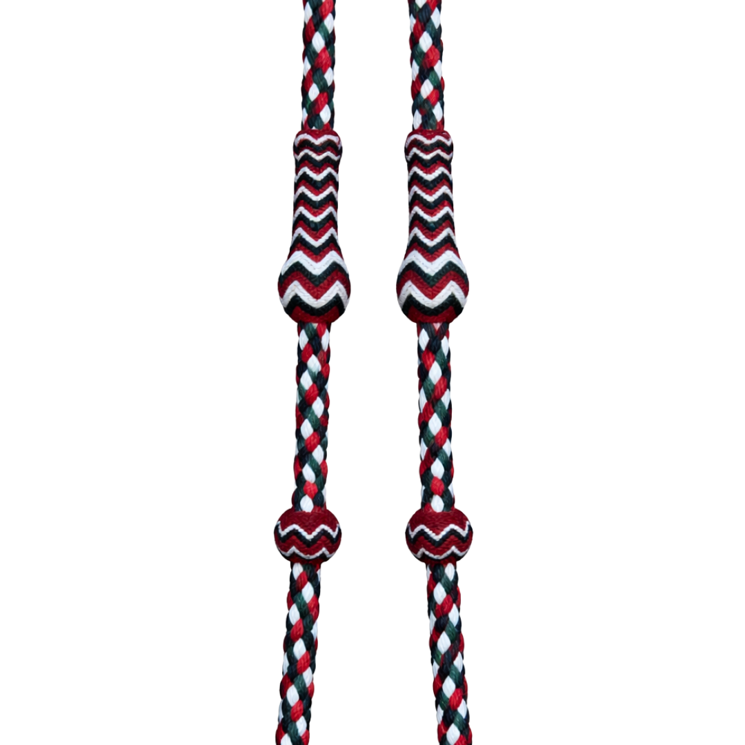 Rienda charra rojo, negro y blanco