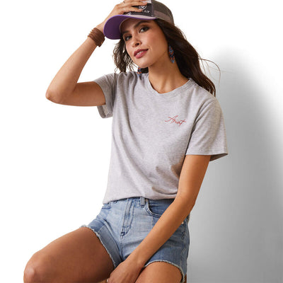 Camisa Ariat Cool Cow Light Heather Grey Dama