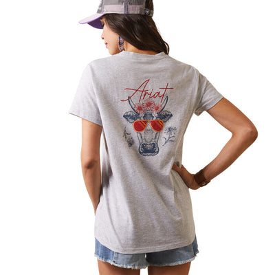 Camisa Ariat Cool Cow Light Heather Grey Dama