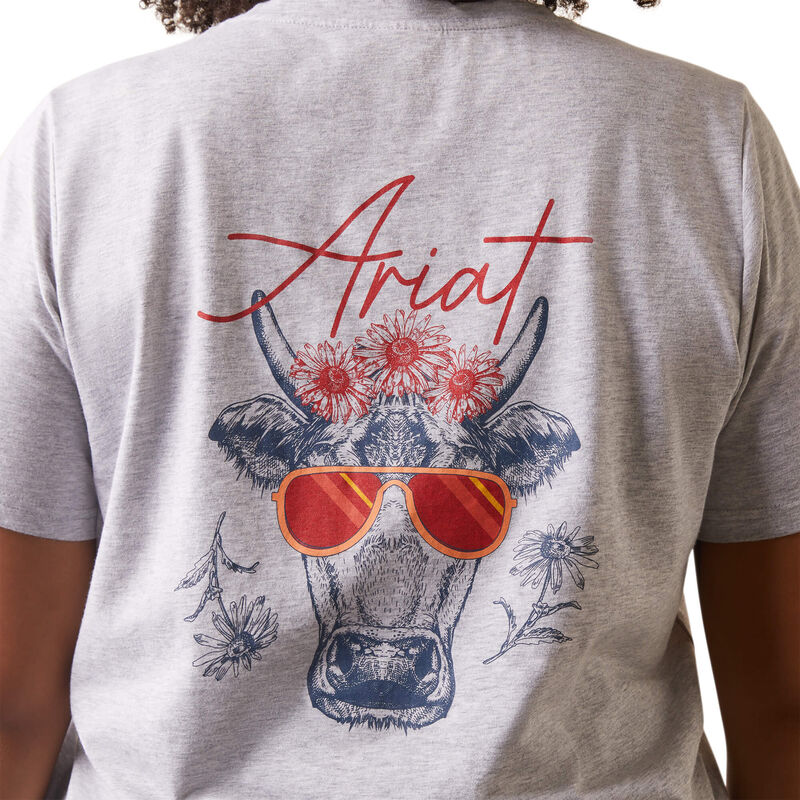 Camisa Ariat Cool Cow Light Heather Grey