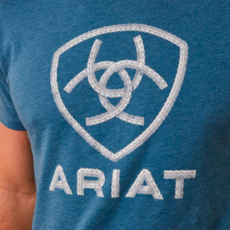 Camisa Ariat Men's Steel Bar Logo Steel Blue Heather T-Shirt