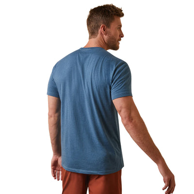 Camisa Ariat Men's Steel Bar Logo Steel Blue Heather T-Shirt