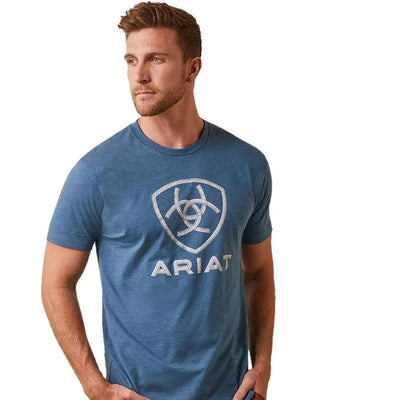 Camisa Ariat Men's Steel Bar Logo Steel Blue Heather T-Shirt