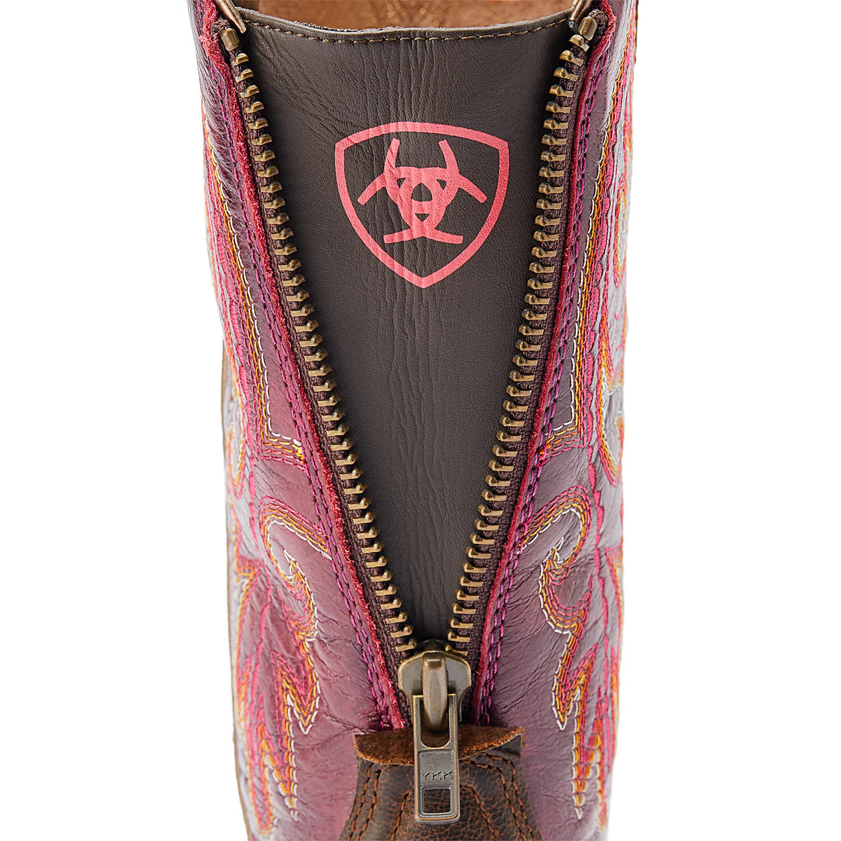 Bota Vaquera Round Up Worn Mocha Raspberry para mujer