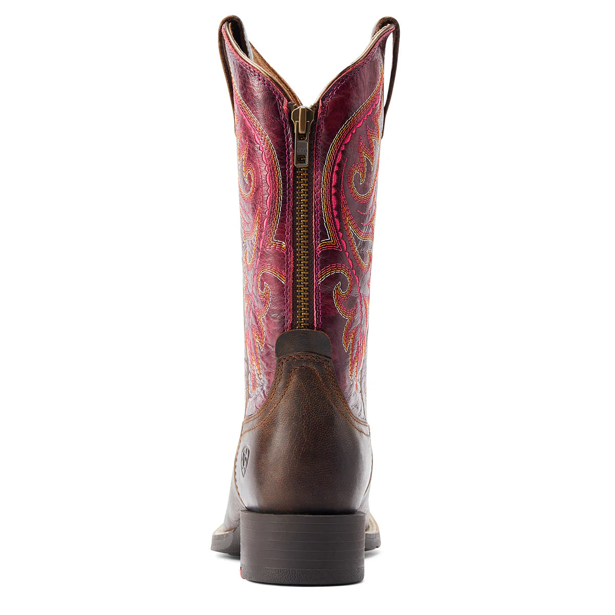 Bota Vaquera Round Up Worn Mocha Raspberry para mujer