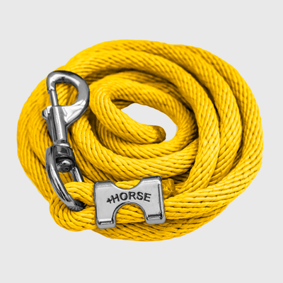 Paseador de Caballo +HORSE Nylon-Algodón 2.5m con Bandola - Color Amarillo Canario
