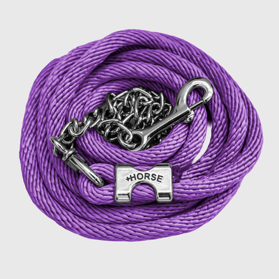 Paseador de Caballo +HORSE Nylon-Algodón 3.5m con Gancho - Color Morado