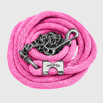 Paseador de Caballo +HORSE Nylon-Algodón 3.5m con Gancho - Color Rosa