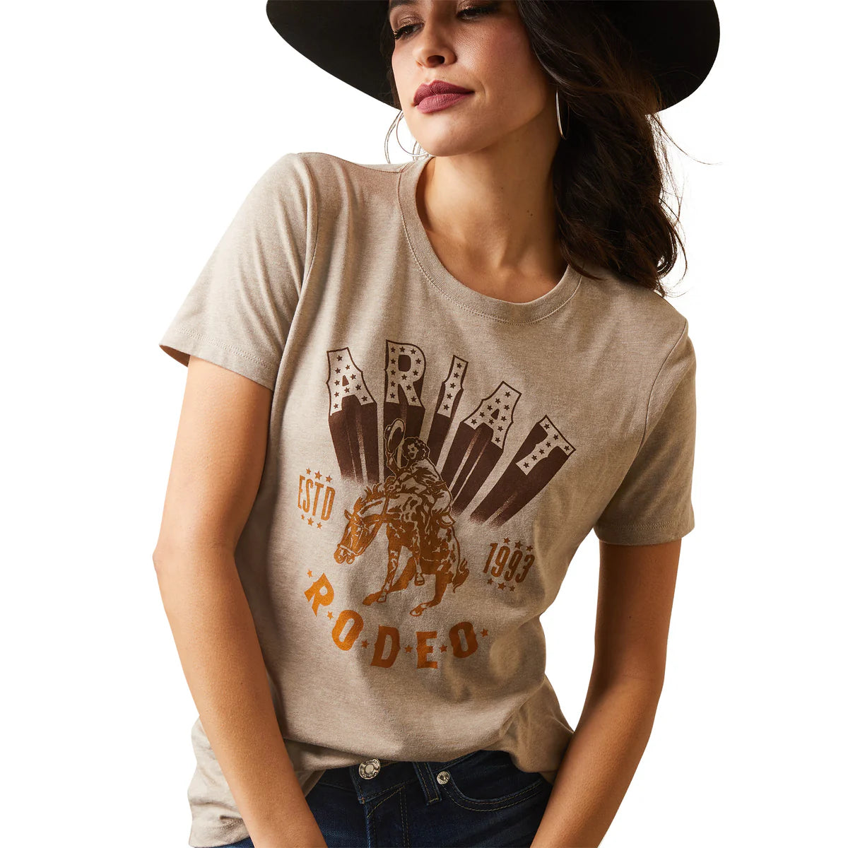 Camisa Ariat Women's Vintage Rodeo Oatmeal Heather T-Shirt