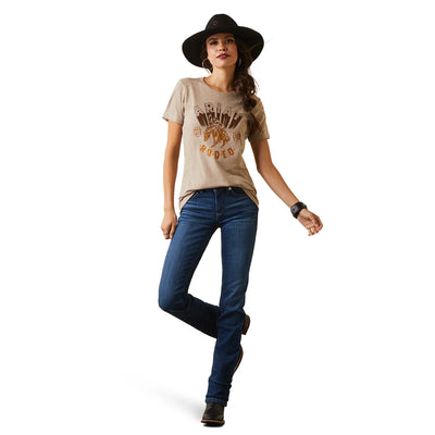 Camisa Ariat Women's Vintage Rodeo Oatmeal Heather T-Shirt