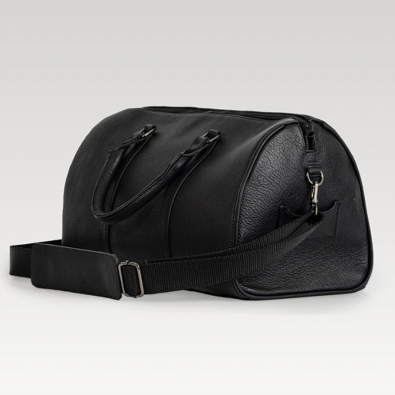 Maleta de Mano Travel Bag B002 Bisonte de Cuero Genuino Negro
