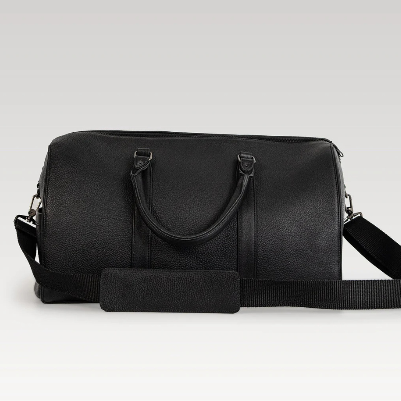 Maleta de Mano Travel Bag B002 Bisonte de Cuero Genuino Negro