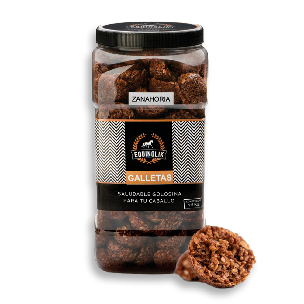 Premios para caballo Equinolik Galleta sabor Zanahoria 1.5 Kg