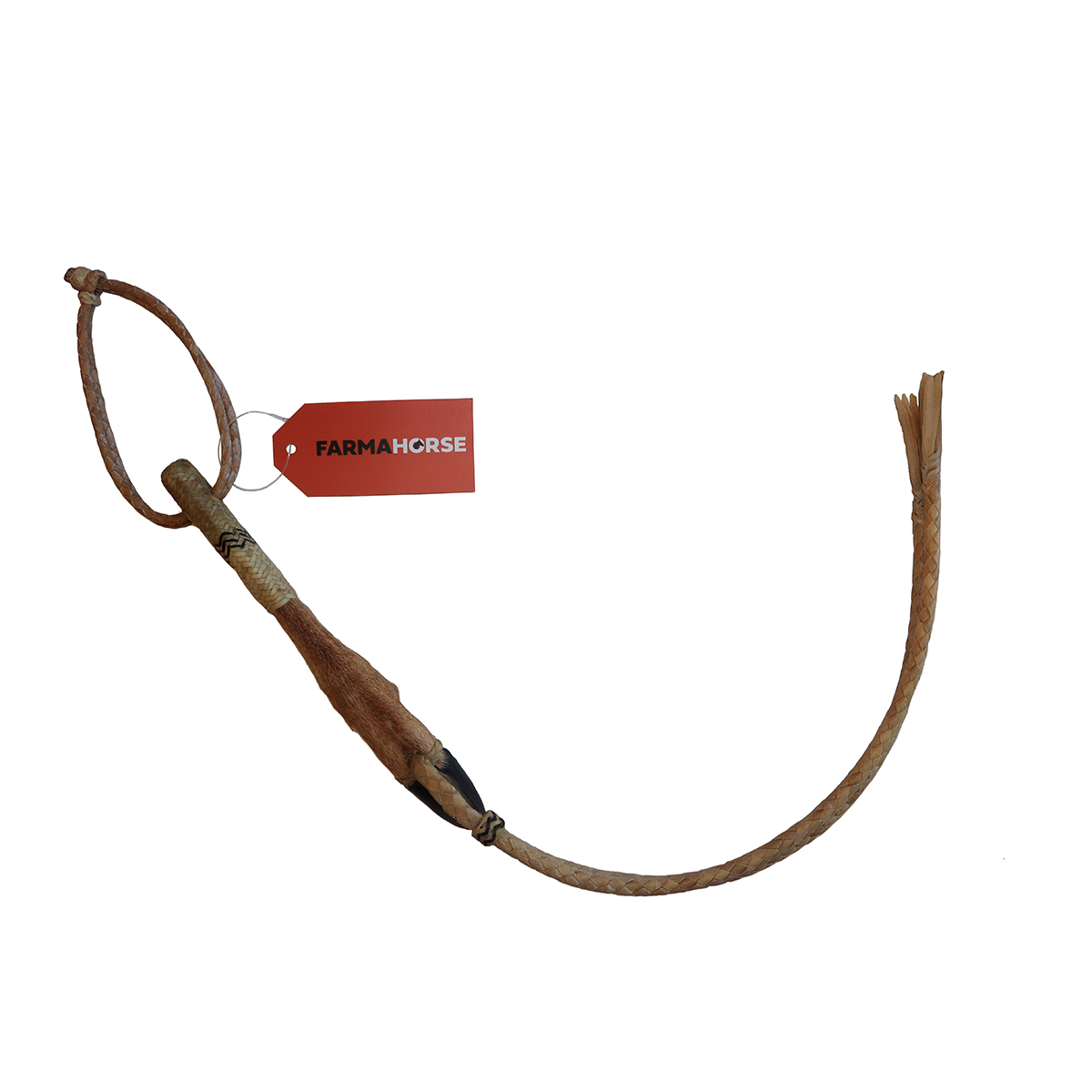Cuarta de cuero crudo para caballos con pata color Beige