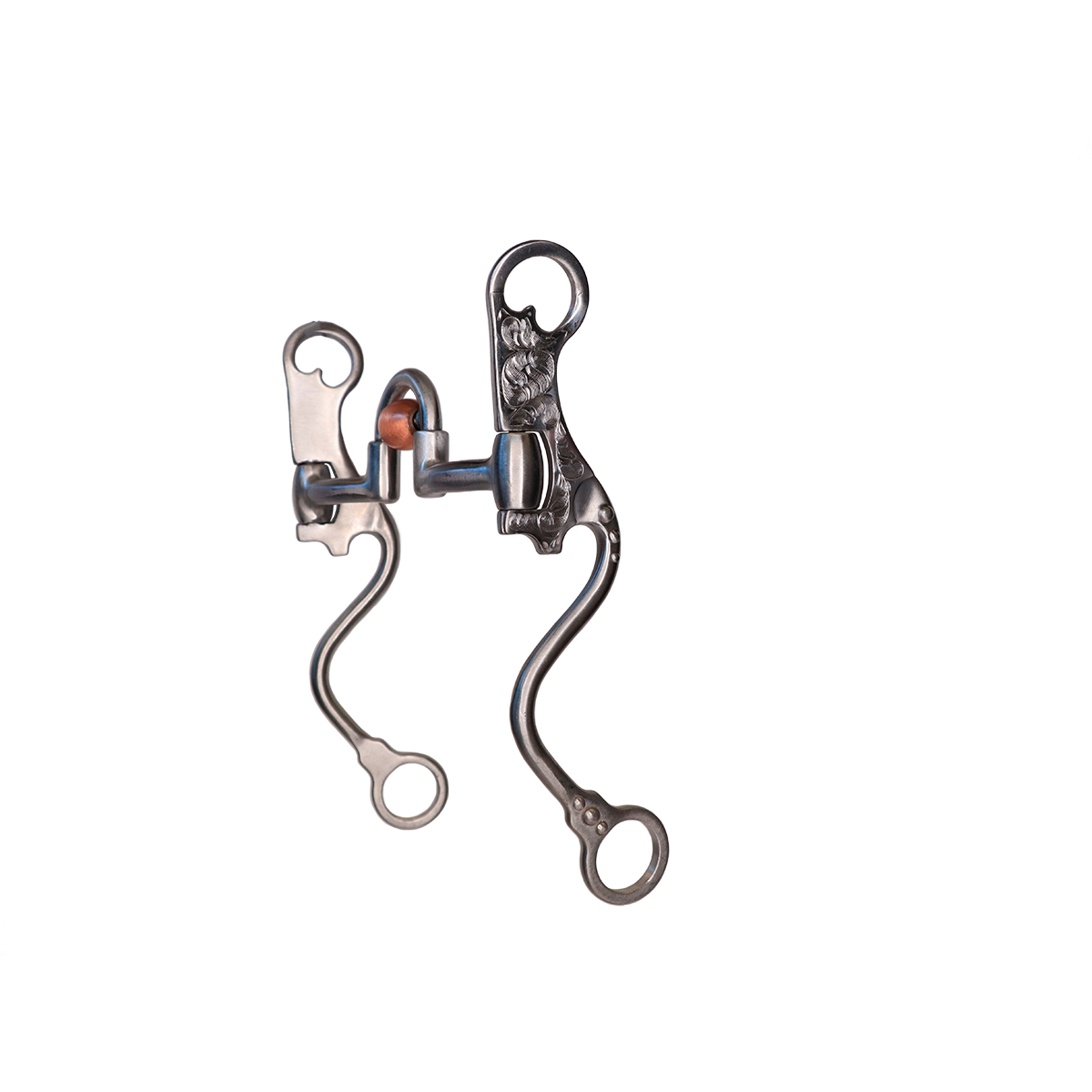 Freno de metal para caballos FG SS Brushed Correctión Bit W/Roller