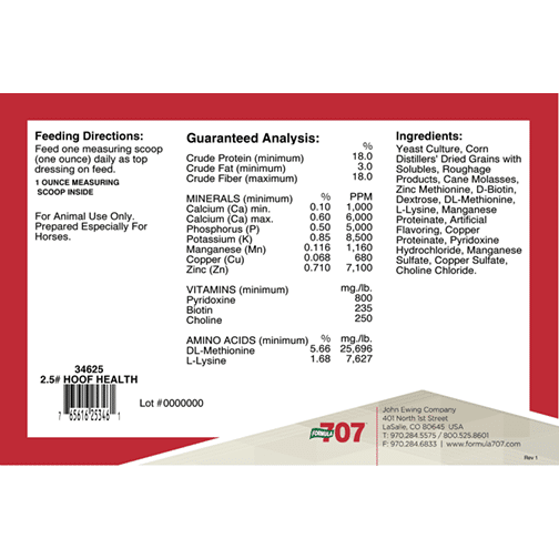 Formula 707 Hoof Health Pellets 1.13 kg
