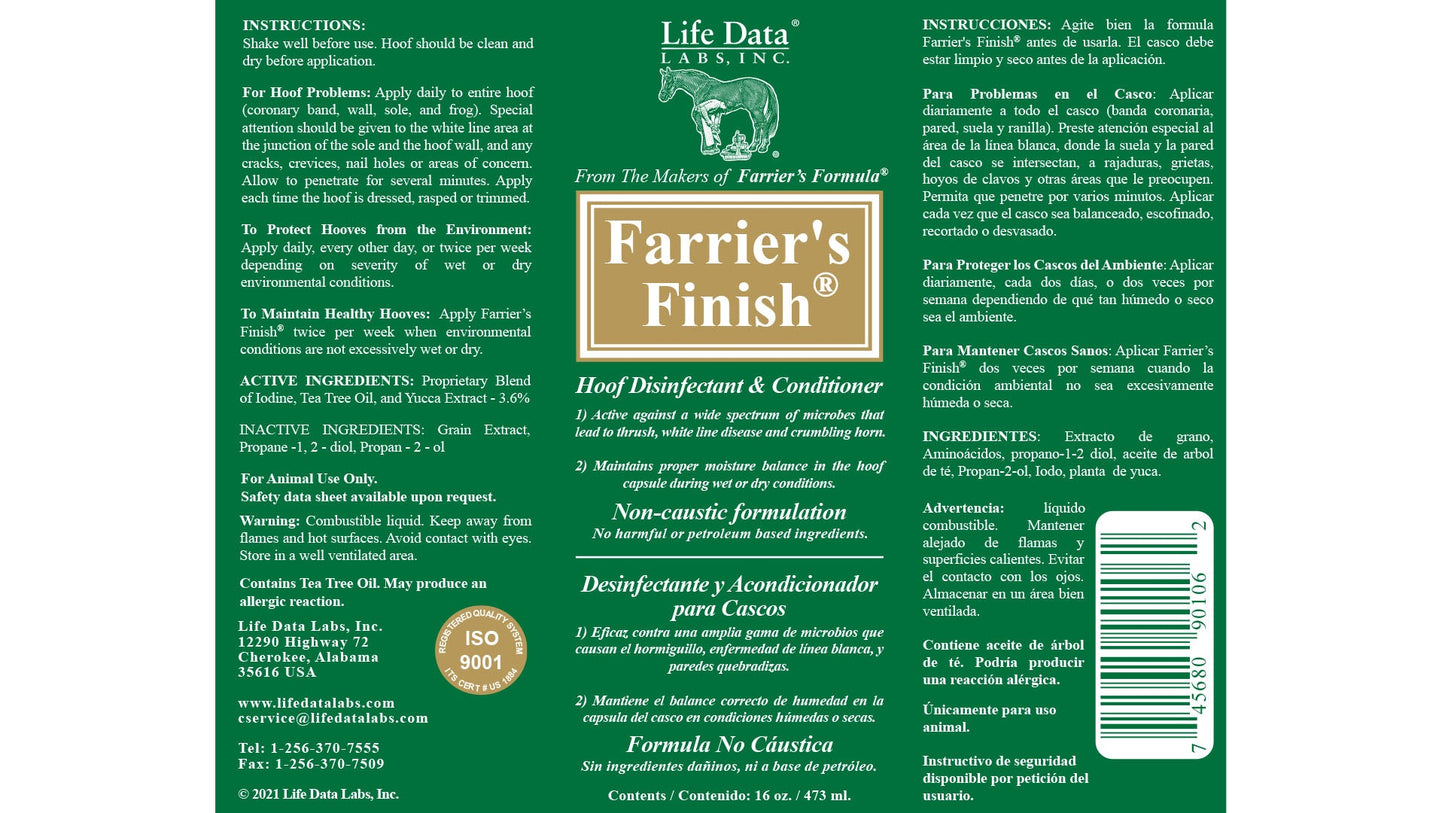 Farrier's Finish 16 OZ Desinfectante