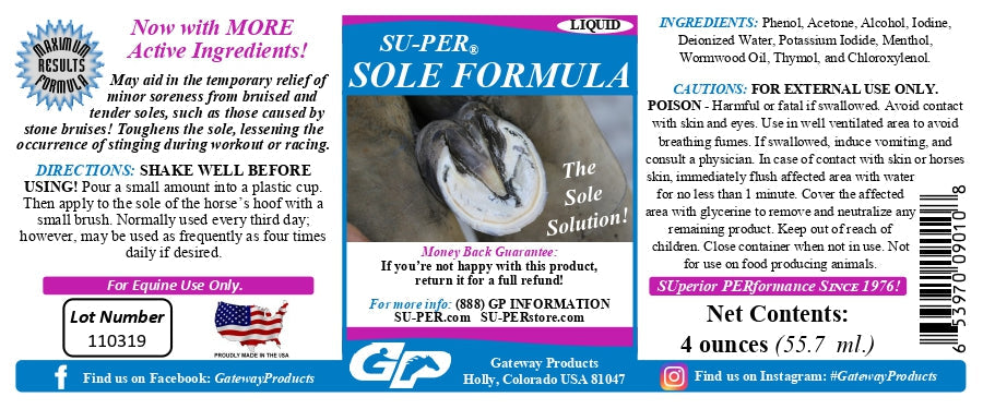 Tratamiento para cascos Su-Per Sole Formula 4 Oz