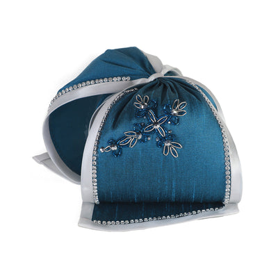Corbata Charra bordado cruz color Azul con Plata