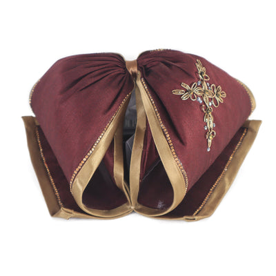 Corbata Charra bordado Cruz color Vino con Oro
