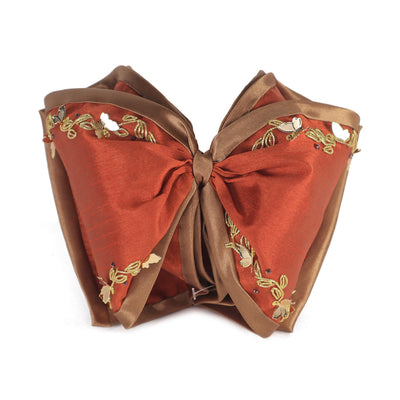 Corbata Charra bordado mariposas color Shedron con Dorado