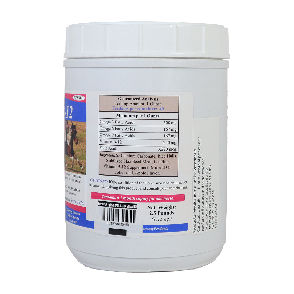 Suplemento para caballos Su-Per B-12 Granulado 1.13 kg