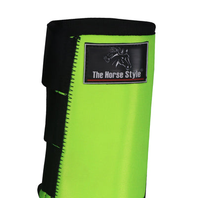Protector de patas color verde fluorescente para caballo