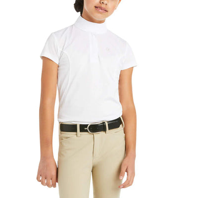 Camiseta blanca de manga corta Aptos Kids Show Shirt para niñas