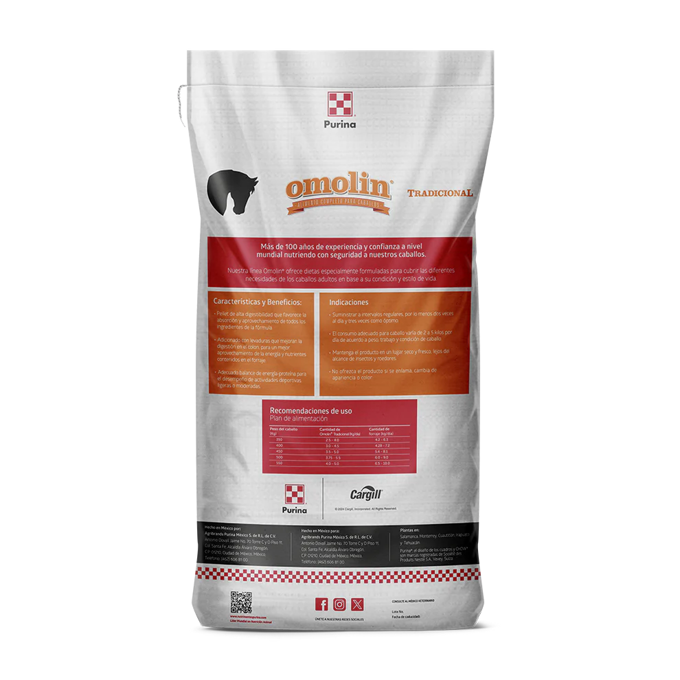 Alimento para caballos Omolin Tradicional 25 Kg.