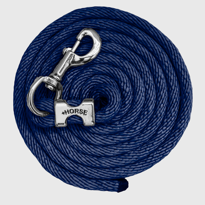 Paseador de Caballo +HORSE Nylon-Algodón 2.5m con Bandola - Color Azul Marino