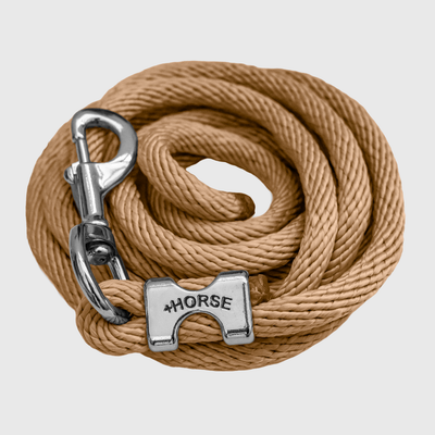Paseador de Caballo +HORSE Nylon-Algodón 2.5m con Bandola - Color Beige