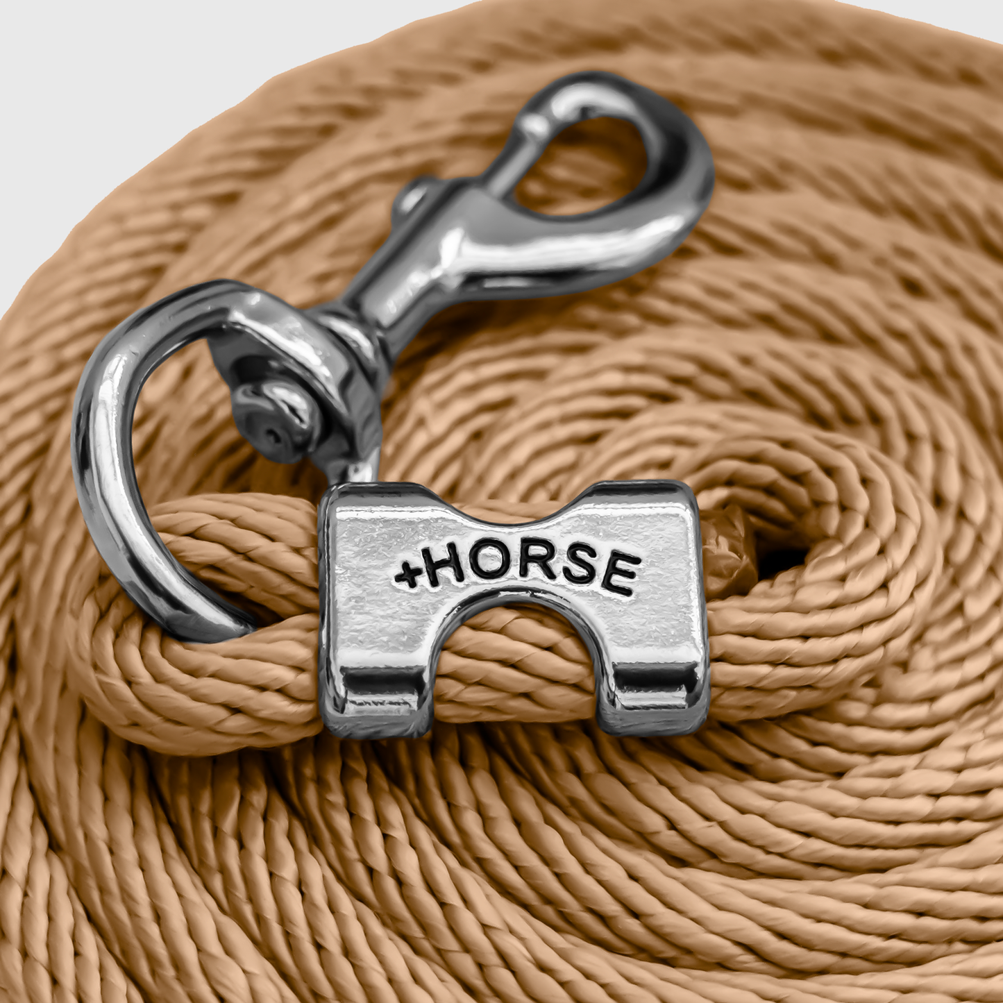 Paseador de Caballo +HORSE Nylon-Algodón 2.5m con Bandola - Color Beige