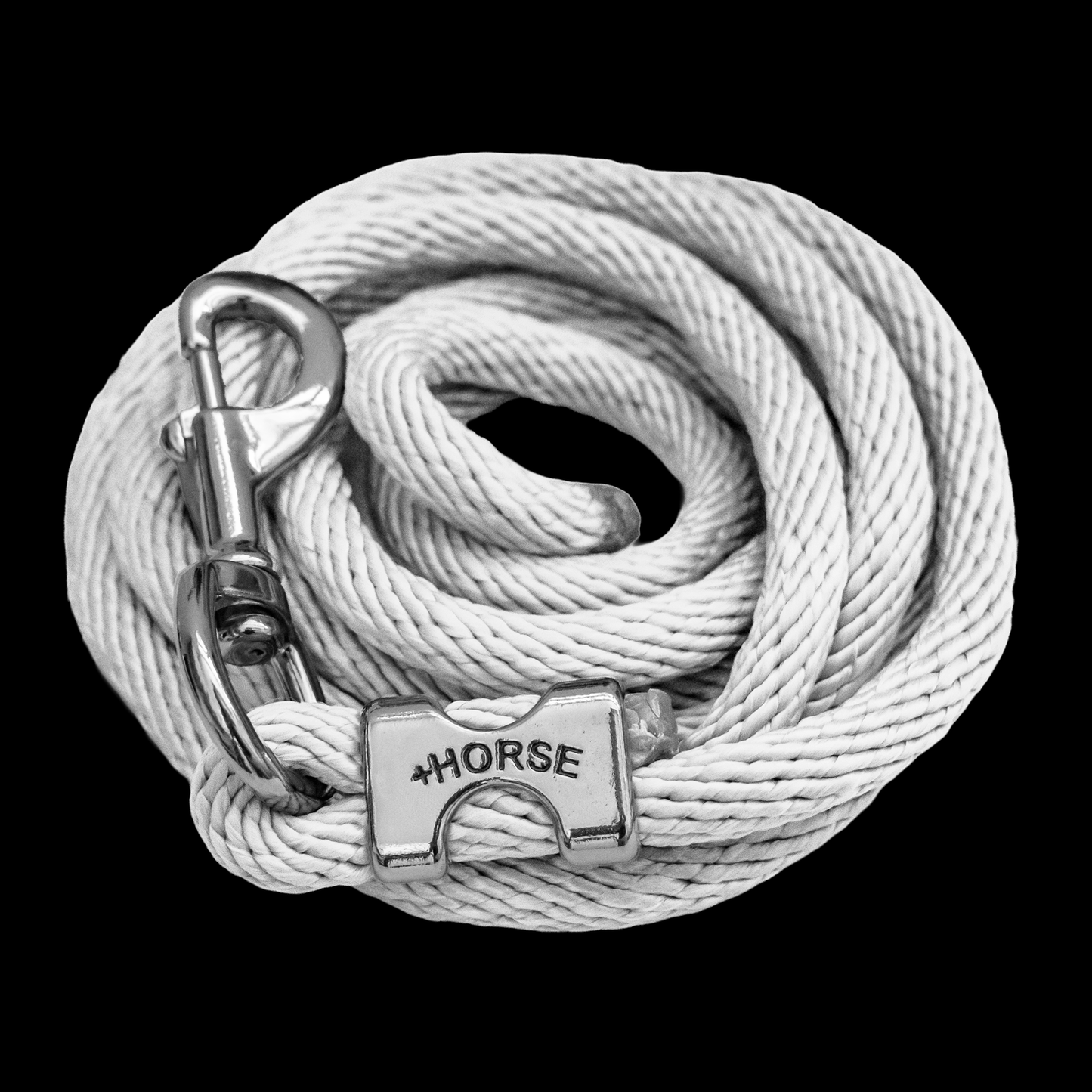 Paseador de Caballo +HORSE Nylon-Algodón 2.5m con Bandola - Color Blanco