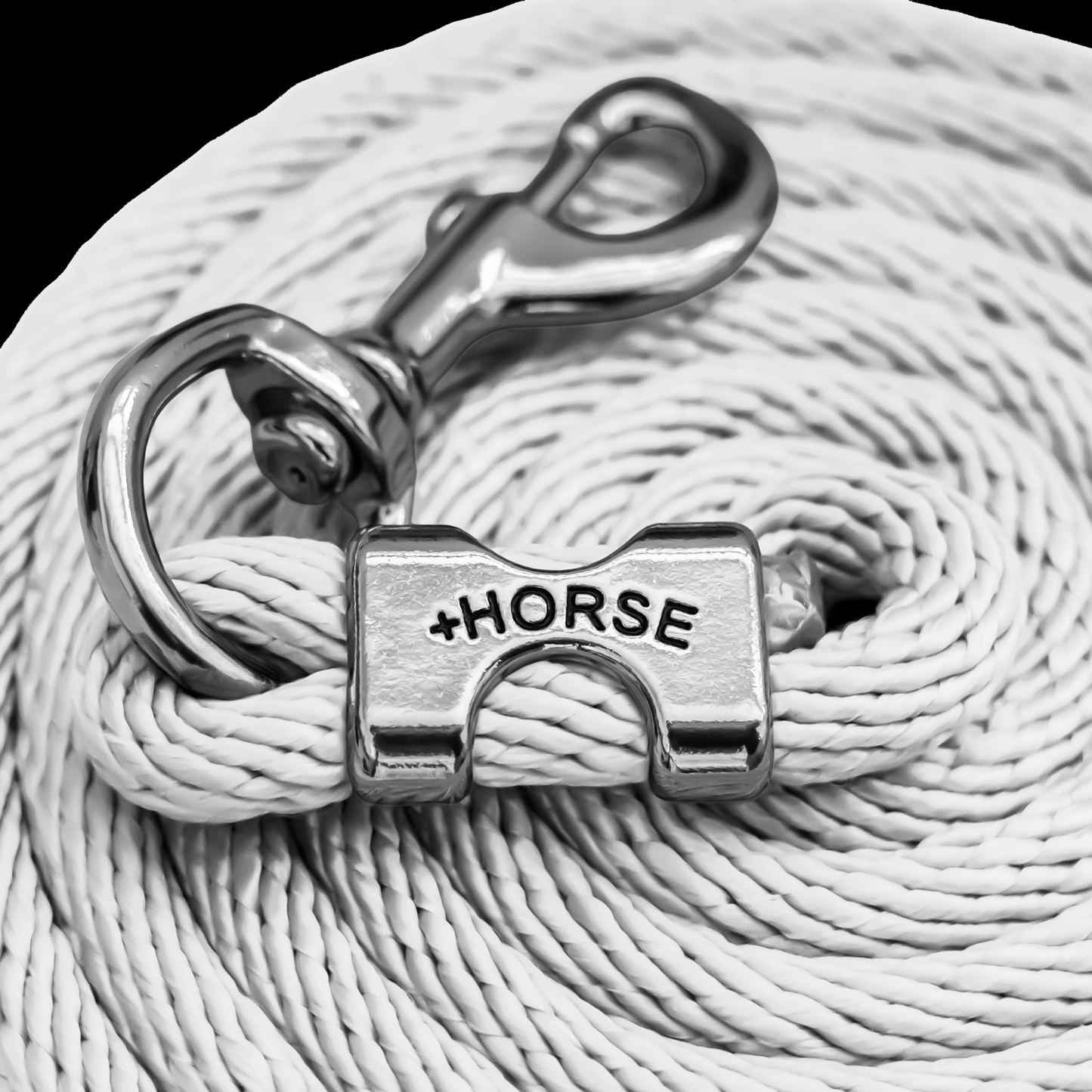 Paseador de Caballo +HORSE Nylon-Algodón 2.5m con Bandola - Color Blanco