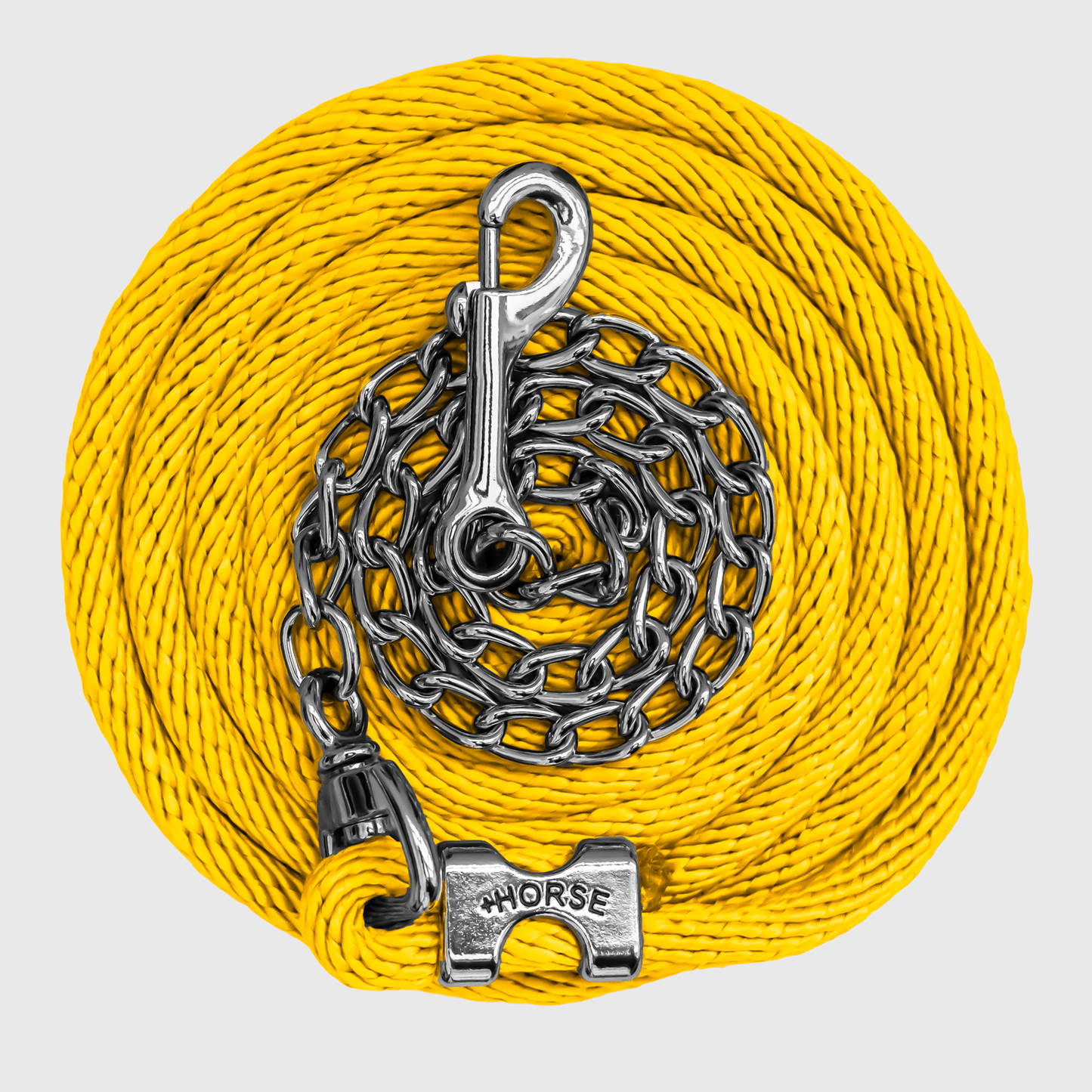 Paseador de Caballo +HORSE Nylon-Algodón 3.5m con Gancho - Color Amarillo Canario