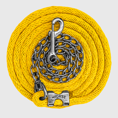Paseador de Caballo +HORSE Nylon-Algodón 3.5m con Gancho - Color Amarillo Canario