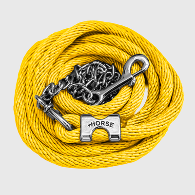 Paseador de Caballo +HORSE Nylon-Algodón 3.5m con Gancho - Color Amarillo Canario