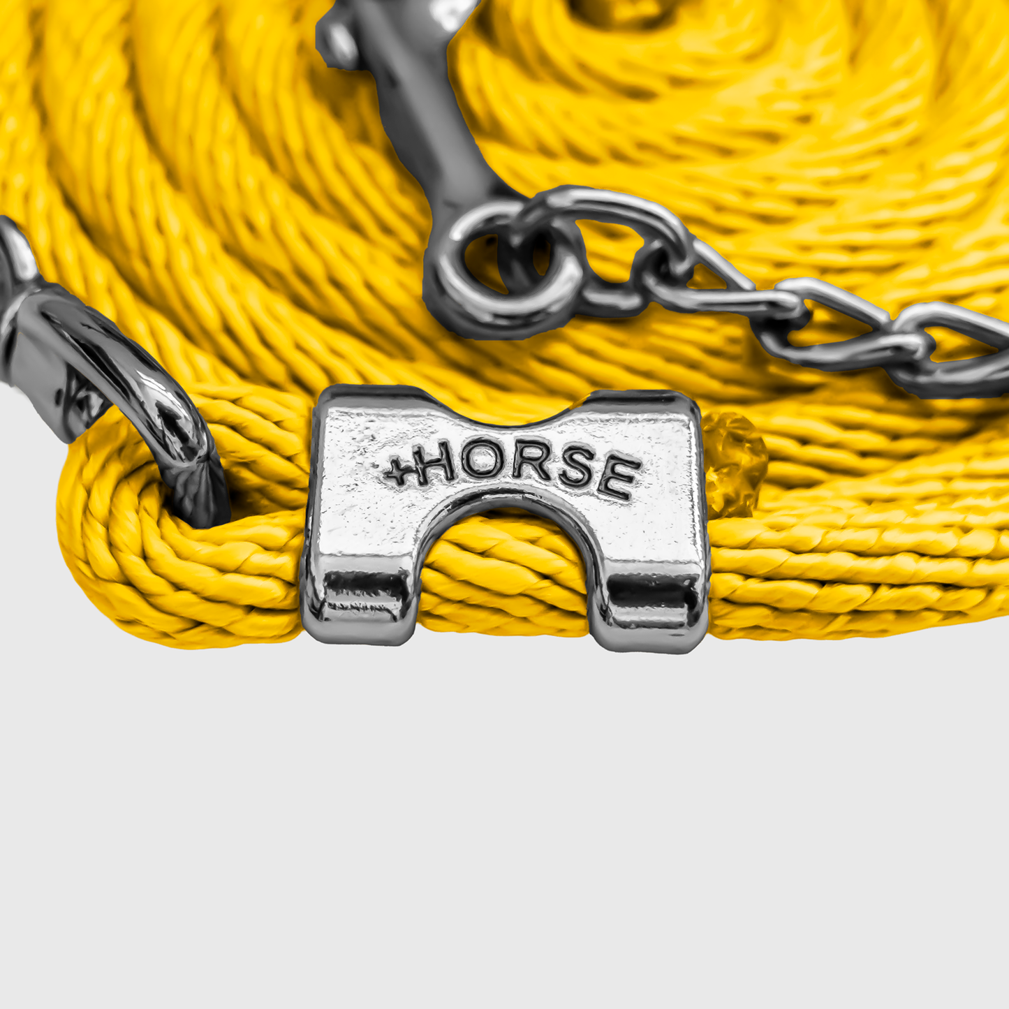 Paseador de Caballo +HORSE Nylon-Algodón 3.5m con Gancho - Color Amarillo Canario