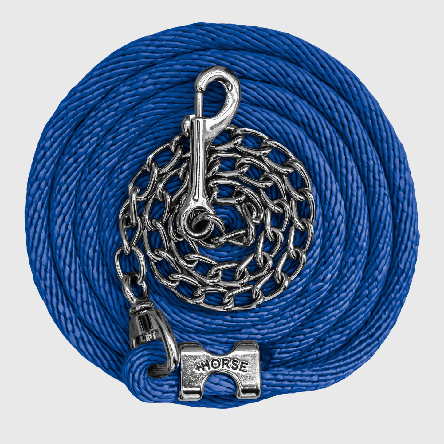 Paseador de Caballo +HORSE Nylon-Algodón 3.5m con Gancho - Color Azul Rey
