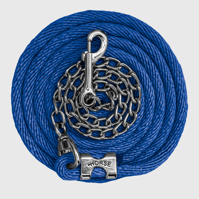 Paseador de Caballo +HORSE Nylon-Algodón 3.5m con Gancho - Color Azul Rey