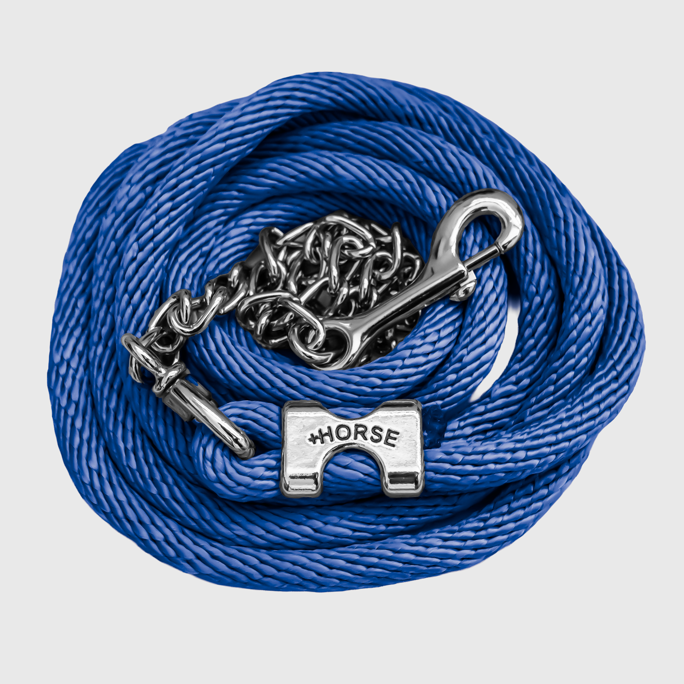 Paseador de Caballo +HORSE Nylon-Algodón 3.5m con Gancho - Color Azul Rey