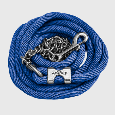 Paseador de Caballo +HORSE Nylon-Algodón 3.5m con Gancho - Color Azul Rey