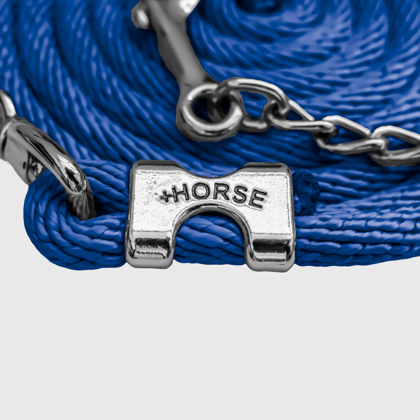 Paseador de Caballo +HORSE Nylon-Algodón 3.5m con Gancho - Color Azul Rey