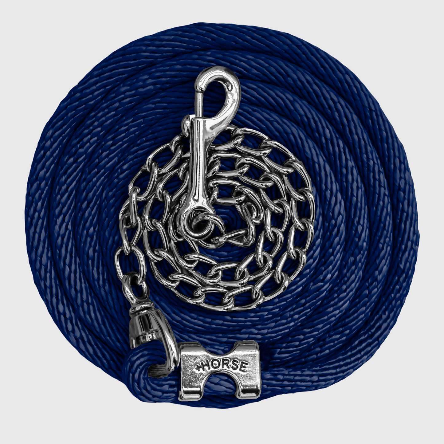 Paseador de Caballo +HORSE Nylon-Algodón 3.5m con Gancho - Color Azul Marino