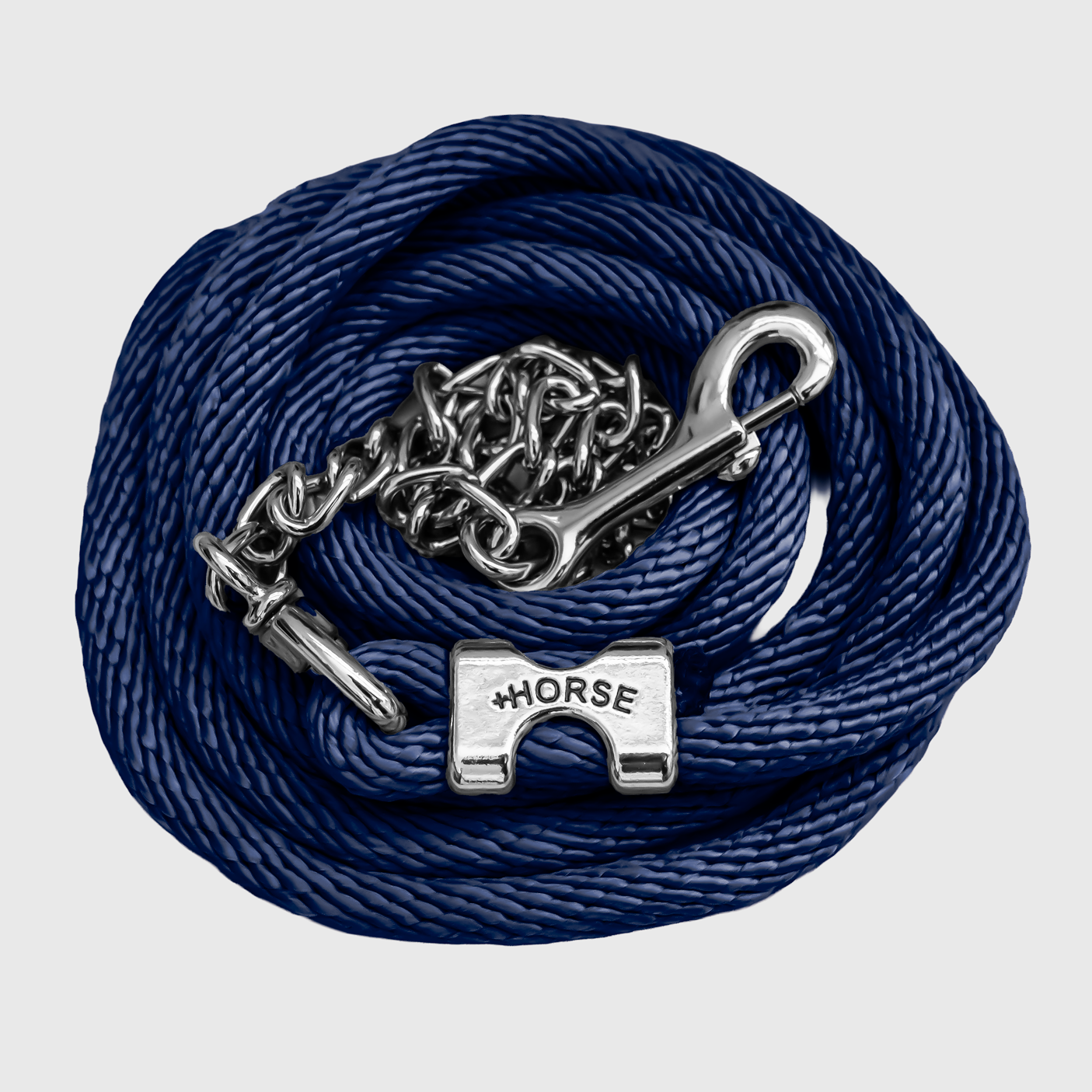 Paseador de Caballo +HORSE Nylon-Algodón 3.5m con Gancho - Color Azul Marino