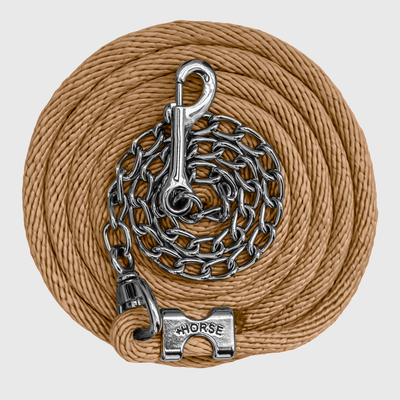 Paseador de Caballo +HORSE Nylon-Algodón 3.5m con Gancho - Color Beige
