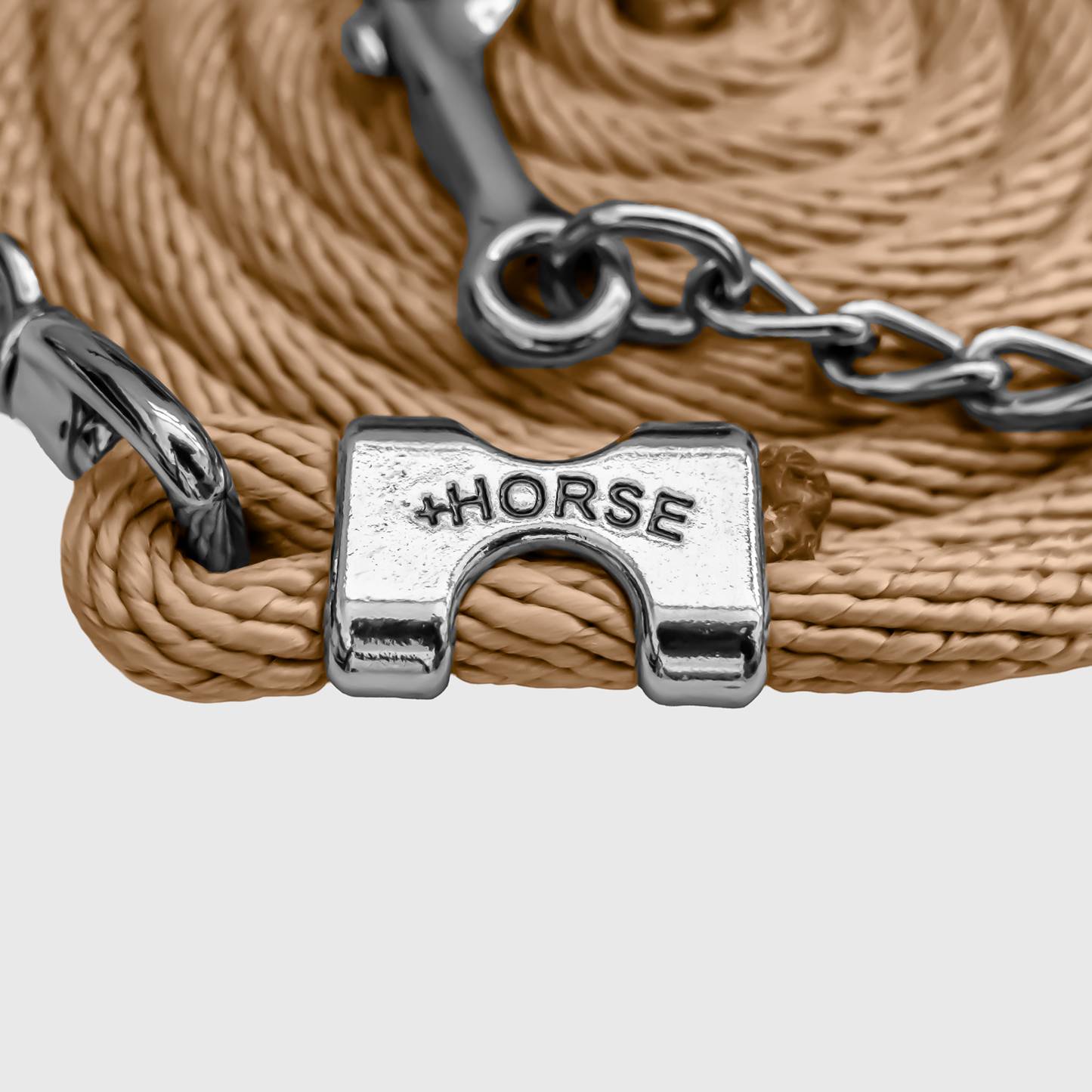 Paseador de Caballo +HORSE Nylon-Algodón 3.5m con Gancho - Color Beige