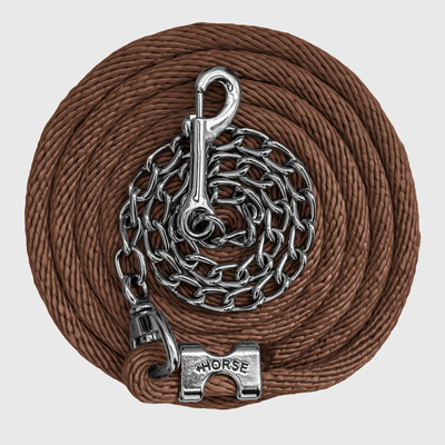 Paseador de Caballo +HORSE Nylon-Algodón 3.5m con Gancho - Color Café