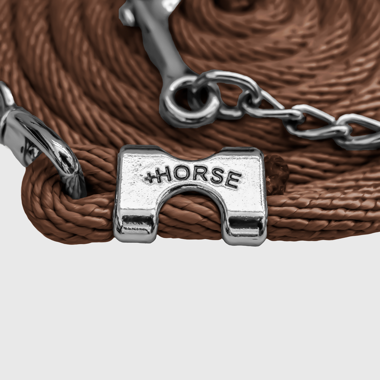 Paseador de Caballo +HORSE Nylon-Algodón 3.5m con Gancho - Color Café